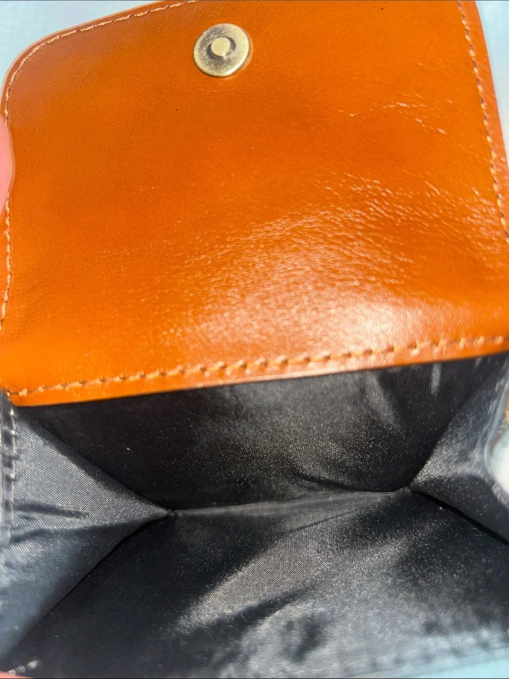 Patricia Nash Brown Leather wallet trifold with Multicolor Accents